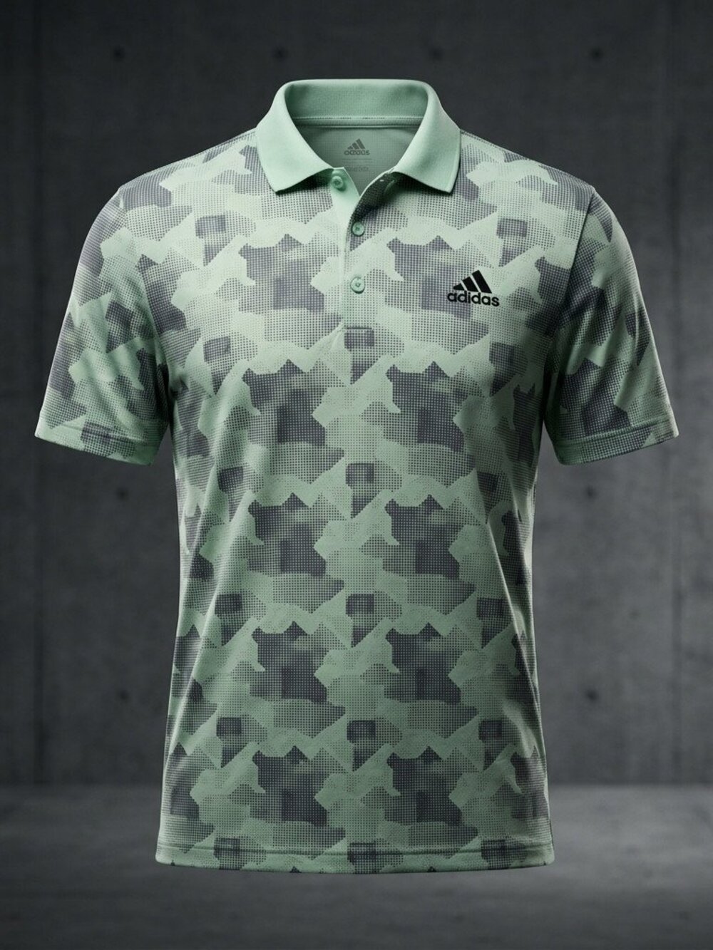 New Mens Adidas Golf Polo Shirt Sz Medium Digital Camo NWT $75